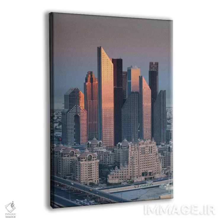 تابلو دکوراتیو Downtown Dubai. Skyscrapers on Sheikh Zayed Road from dow… اثر والتر بیبیکوف - نمای پرسپکتیو محصول