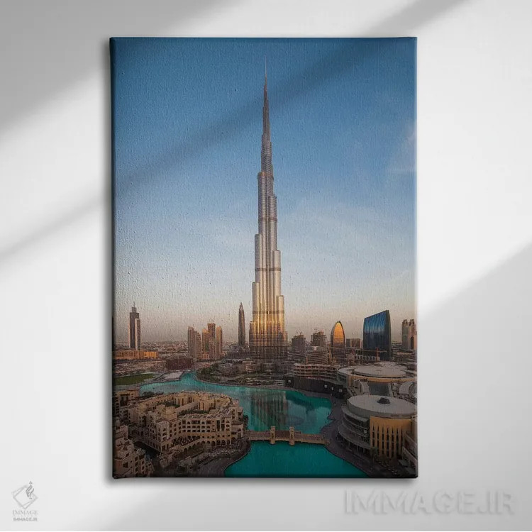 تابلو دکوراتیو Downtown Dubai. Cityscape with Burj Khalifa.,امارات، مرکز… اثر والتر بیبیکوف - نمای روبهرو روی دیوار