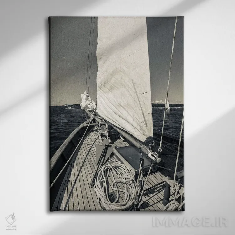 تابلو دکوراتیو Massachusetts, Cape Ann, Gloucester, schooner sails,آمریک… اثر والتر بیبیکوف - نمای روبهرو روی دیوار