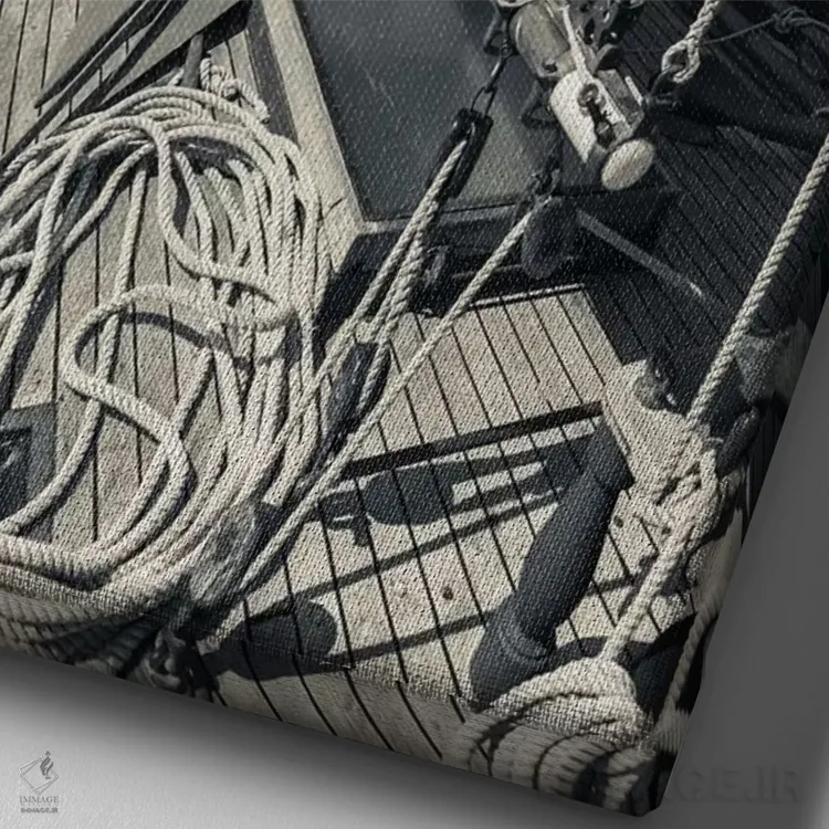 تابلو دکوراتیو Massachusetts, Cape Ann, Gloucester, schooner sails,آمریک… اثر والتر بیبیکوف - نمای نزدیک بافت بوم