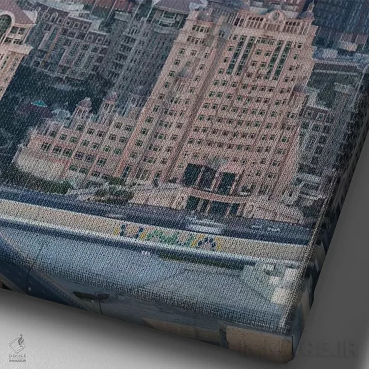 تابلو دکوراتیو Downtown Dubai. Skyscrapers on Sheikh Zayed Road from dow… اثر والتر بیبیکوف - نمای نزدیک بافت بوم