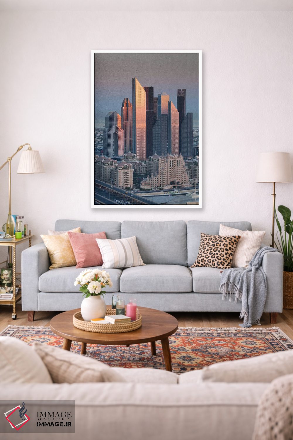 تابلو دکوراتیو Downtown Dubai. Skyscrapers on Sheikh Zayed Road from dow… اثر والتر بیبیکوف - D1W