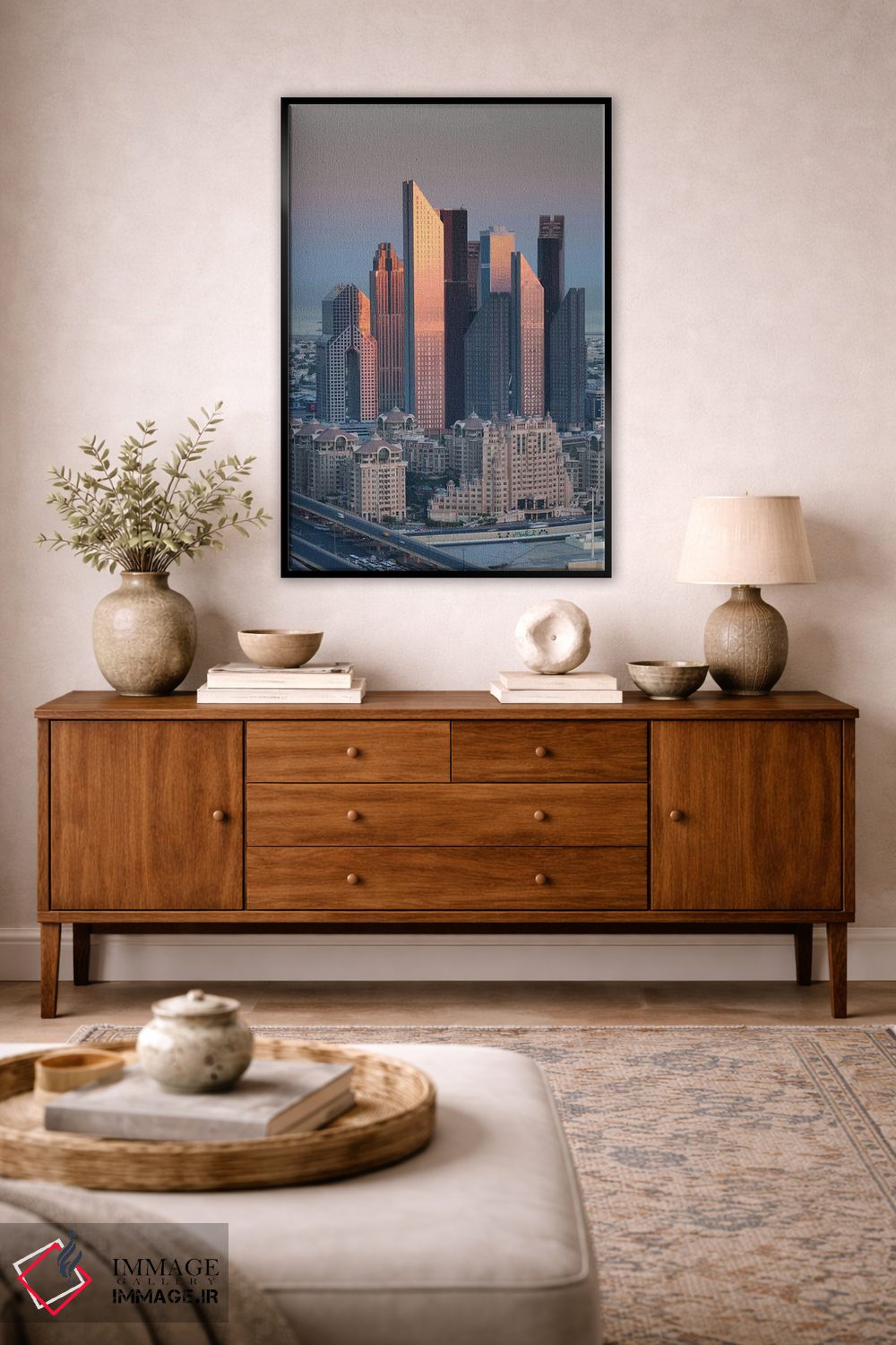 تابلو دکوراتیو Downtown Dubai. Skyscrapers on Sheikh Zayed Road from dow… اثر والتر بیبیکوف - D3B
