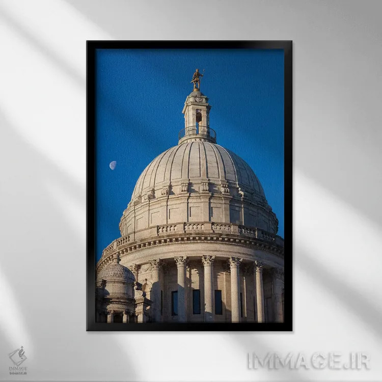 تابلو دکوراتیو Rhode Island, Providence, Rhode Island State House,آمریکا… اثر والتر بیبیکوف - نمای قابدار مشکی