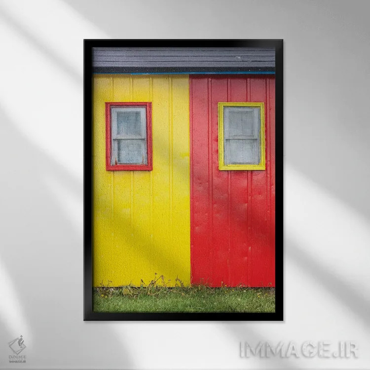تابلو دکوراتیو Quebec, Saint-Ulric, colorful motel detail,کانادا، کبک، س… اثر والتر بیبیکوف - نمای قابدار مشکی