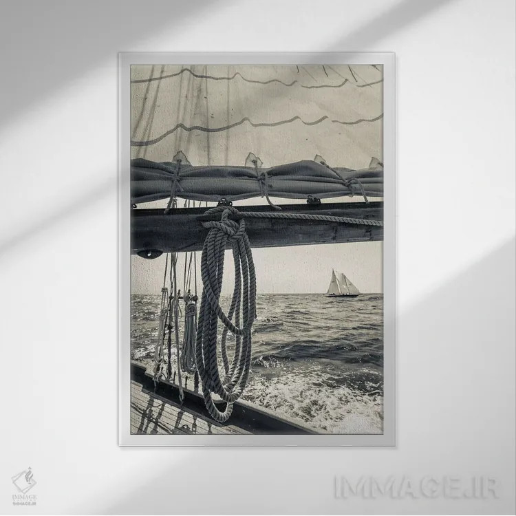 تابلو دکوراتیو Massachusetts, Cape Ann, Gloucester, schooner sailing shi… اثر والتر بیبیکوف - نمای قابدار سفید