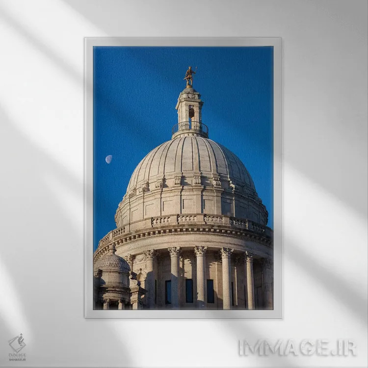 تابلو دکوراتیو Rhode Island, Providence, Rhode Island State House,آمریکا… اثر والتر بیبیکوف - نمای قابدار سفید
