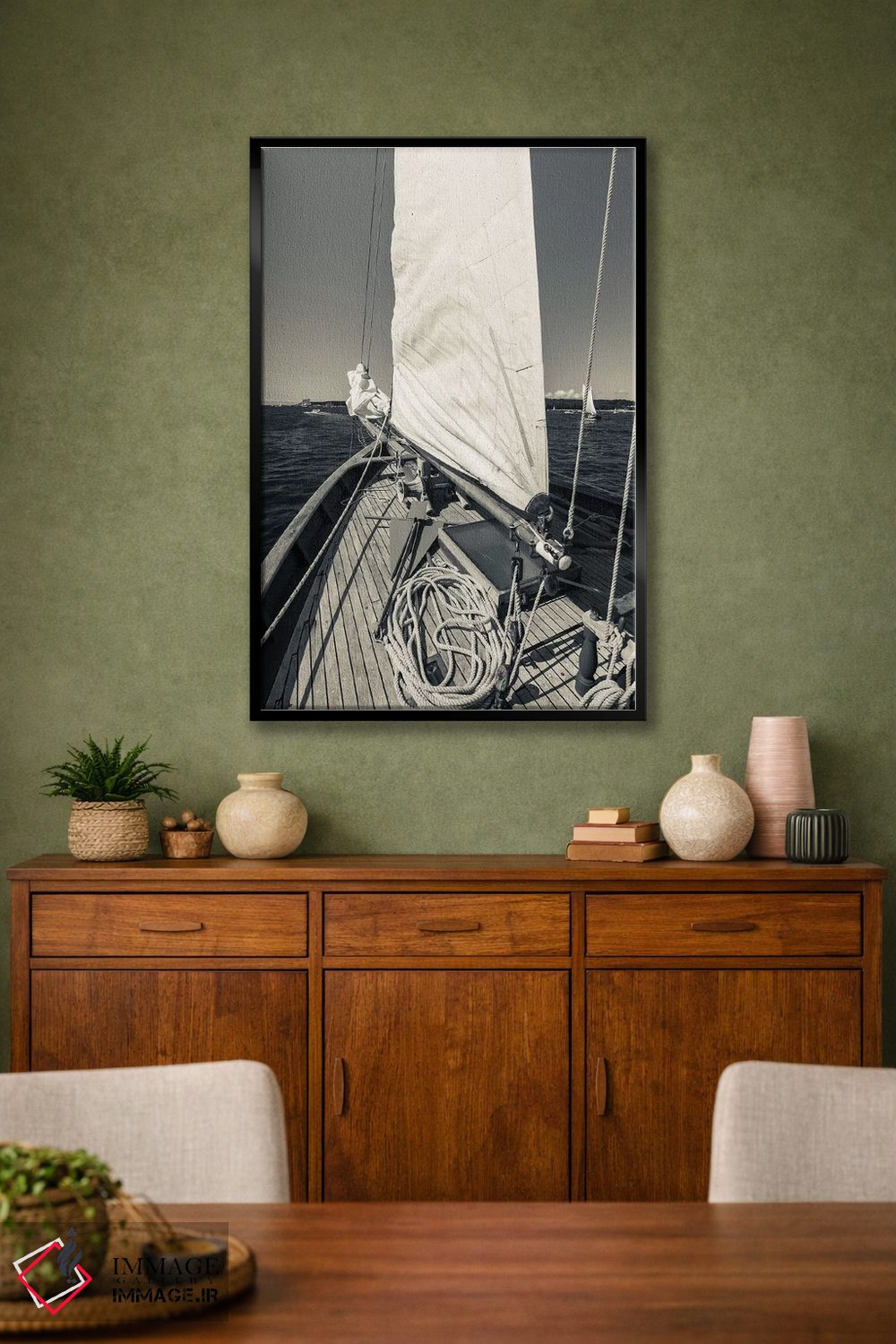 تابلو دکوراتیو Massachusetts, Cape Ann, Gloucester, schooner sails,آمریک… اثر والتر بیبیکوف - D2B