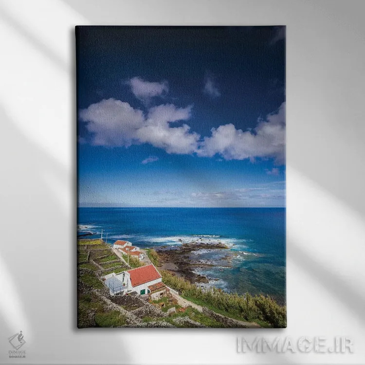 تابلو دکوراتیو Azores, Santa Maria Island, Maia. Elevated view of town a… اثر والتر بیبیکوف - نمای روبهرو روی دیوار