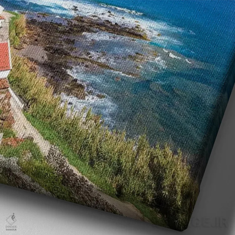 تابلو دکوراتیو Azores, Santa Maria Island, Maia. Elevated view of town a… اثر والتر بیبیکوف - نمای نزدیک بافت بوم