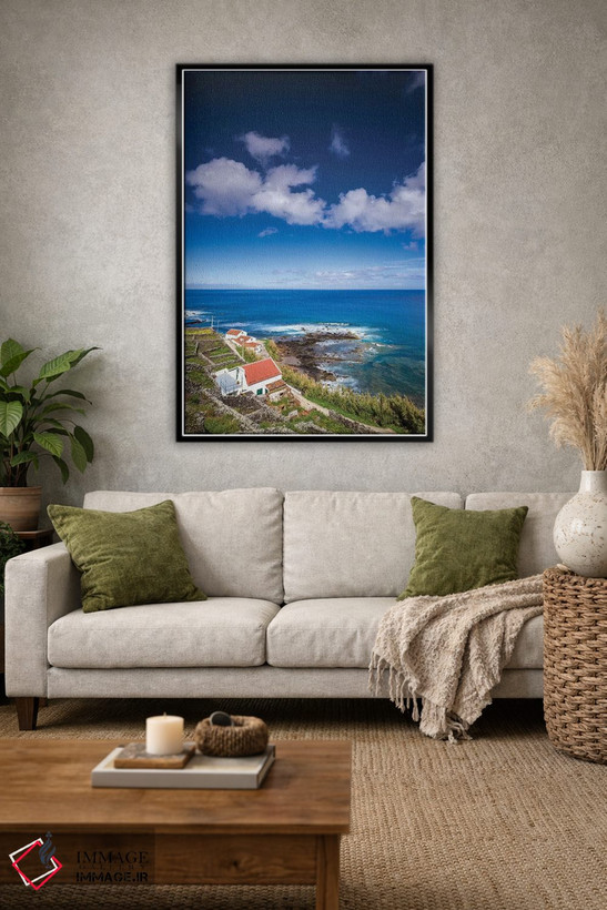 تابلو دکوراتیو Azores, Santa Maria Island, Maia. Elevated view of town a… اثر والتر بیبیکوف - D1B
