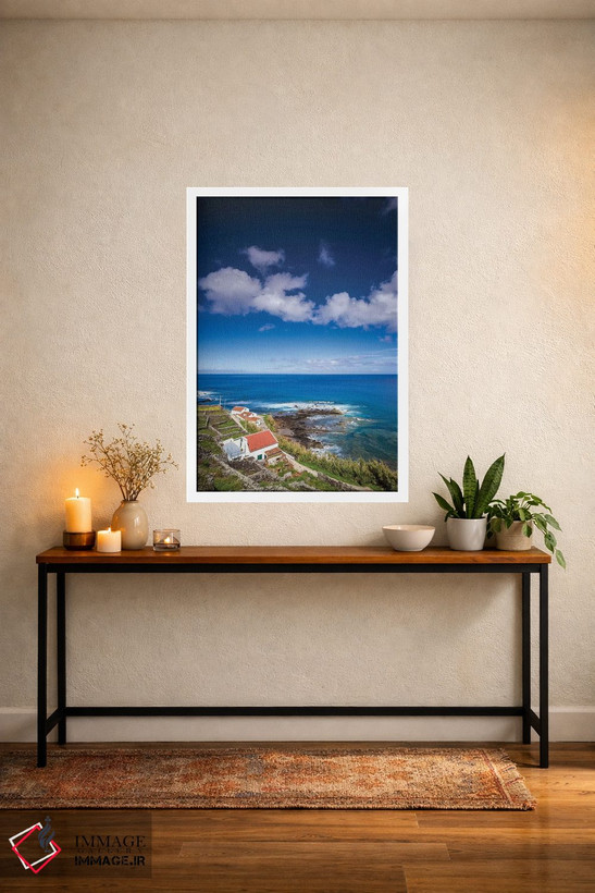 تابلو دکوراتیو Azores, Santa Maria Island, Maia. Elevated view of town a… اثر والتر بیبیکوف - D4W