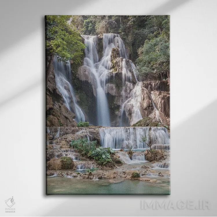 تابلو دکوراتیو Luang Prabang. Tat Kuang Si Waterfall.,لائوس، لوانگ پرابا… اثر والتر بیبیکوف - نمای روبهرو روی دیوار