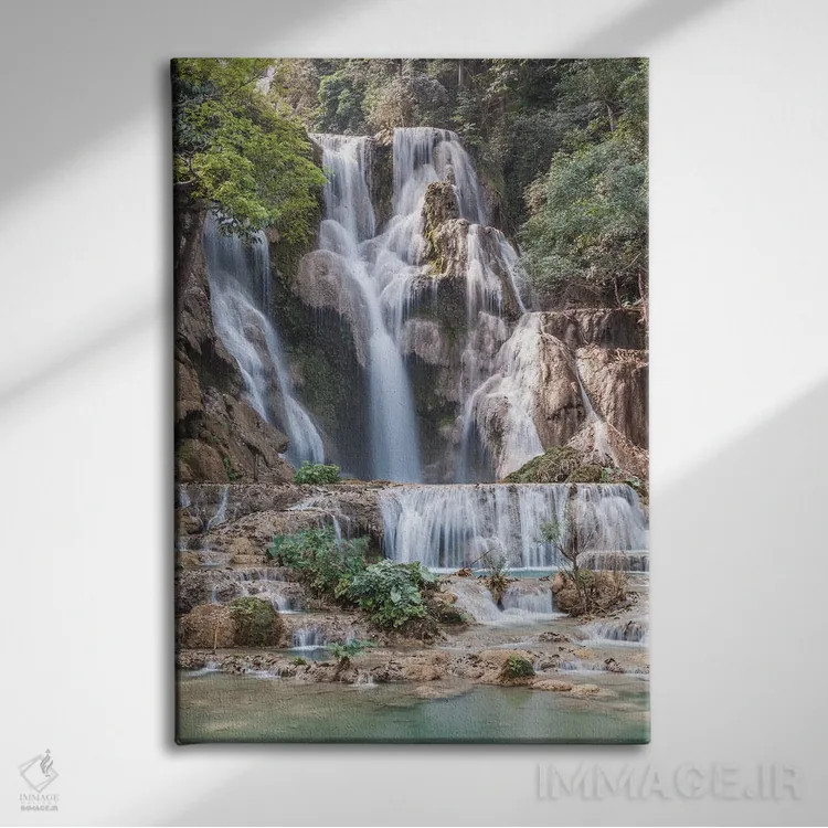 تابلو دکوراتیو Luang Prabang. Tat Kuang Si Waterfall.,لائوس، لوانگ پرابا… اثر والتر بیبیکوف - نمای روبهرو روی دیوار