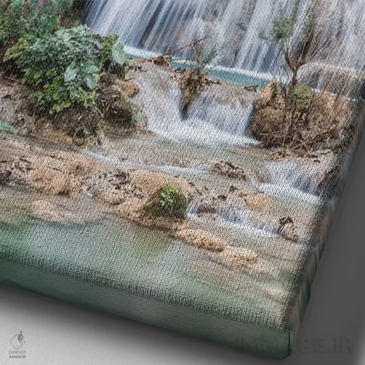 تابلو دکوراتیو Luang Prabang. Tat Kuang Si Waterfall.,لائوس، لوانگ پرابا… اثر والتر بیبیکوف - نمای نزدیک بافت بوم