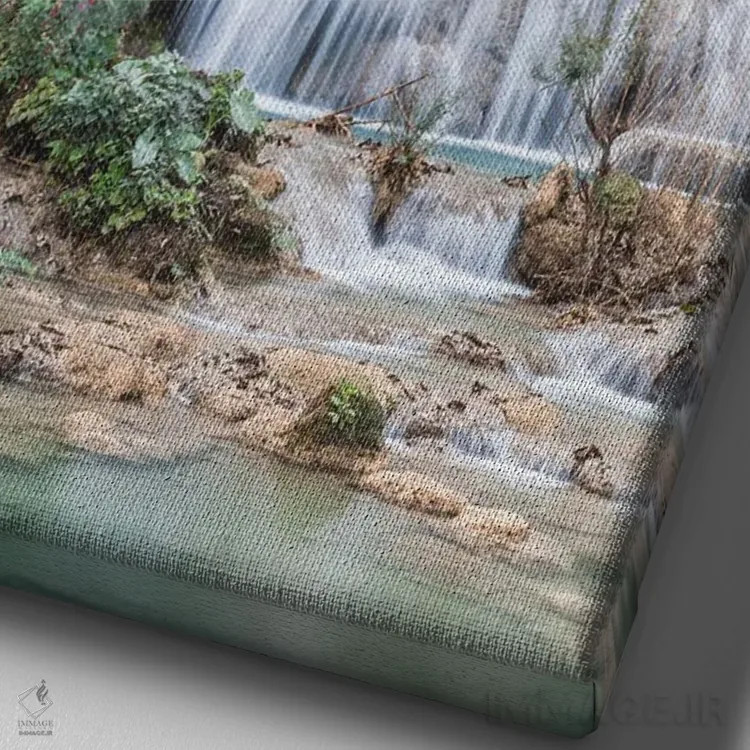 تابلو دکوراتیو Luang Prabang. Tat Kuang Si Waterfall.,لائوس، لوانگ پرابا… اثر والتر بیبیکوف - نمای نزدیک بافت بوم