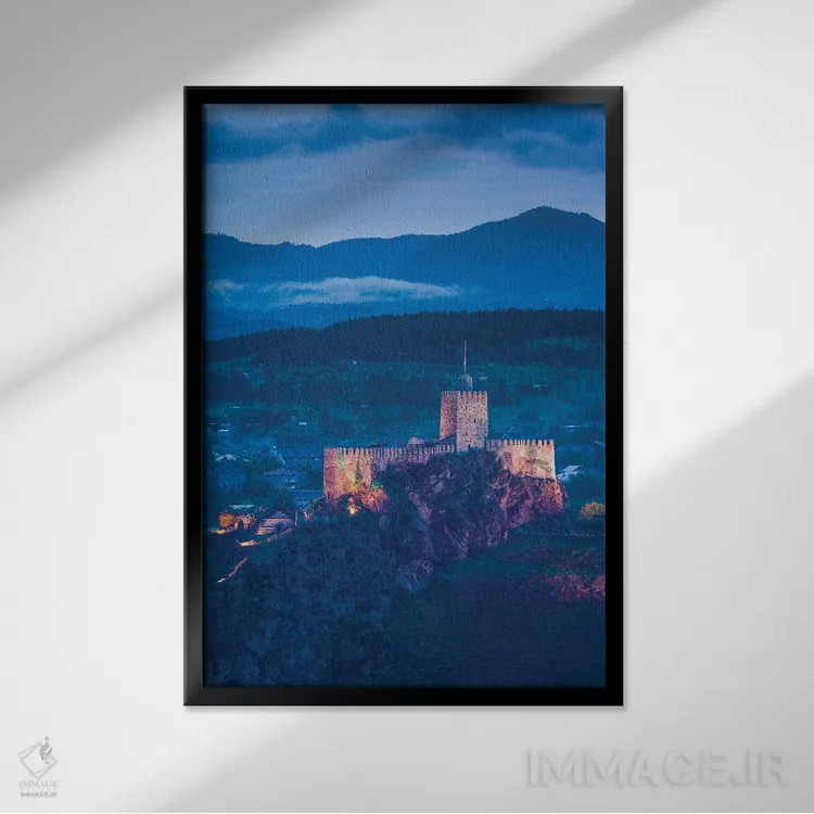 تابلو دکوراتیو Akhaltsikhe. Town view with Rabati Fortress.,گرجستان، آخا… اثر والتر بیبیکوف - نمای قابدار مشکی