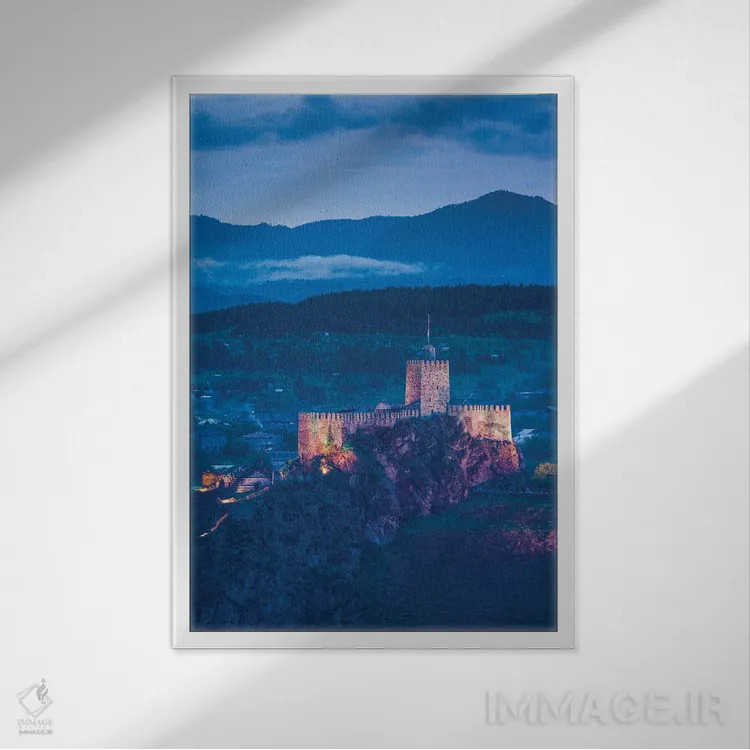 تابلو دکوراتیو Akhaltsikhe. Town view with Rabati Fortress.,گرجستان، آخا… اثر والتر بیبیکوف - نمای قابدار سفید