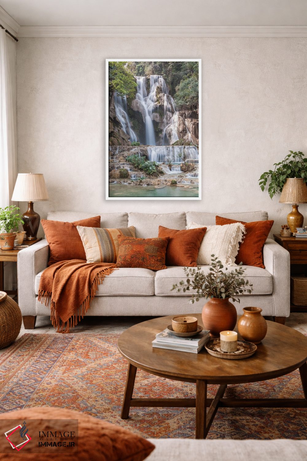 تابلو دکوراتیو Luang Prabang. Tat Kuang Si Waterfall.,لائوس، لوانگ پرابا… اثر والتر بیبیکوف - D1W