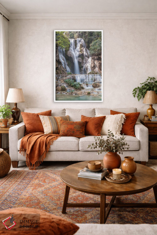 تابلو دکوراتیو Luang Prabang. Tat Kuang Si Waterfall.,لائوس، لوانگ پرابا… اثر والتر بیبیکوف - D1W