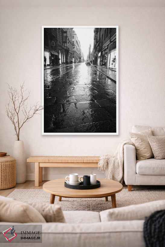 تابلو دکوراتیو Turin, Piedmont Region, Italy,خیابان خیـس در شب، تورین، م… اثر والتر بیبیکوف - D1W