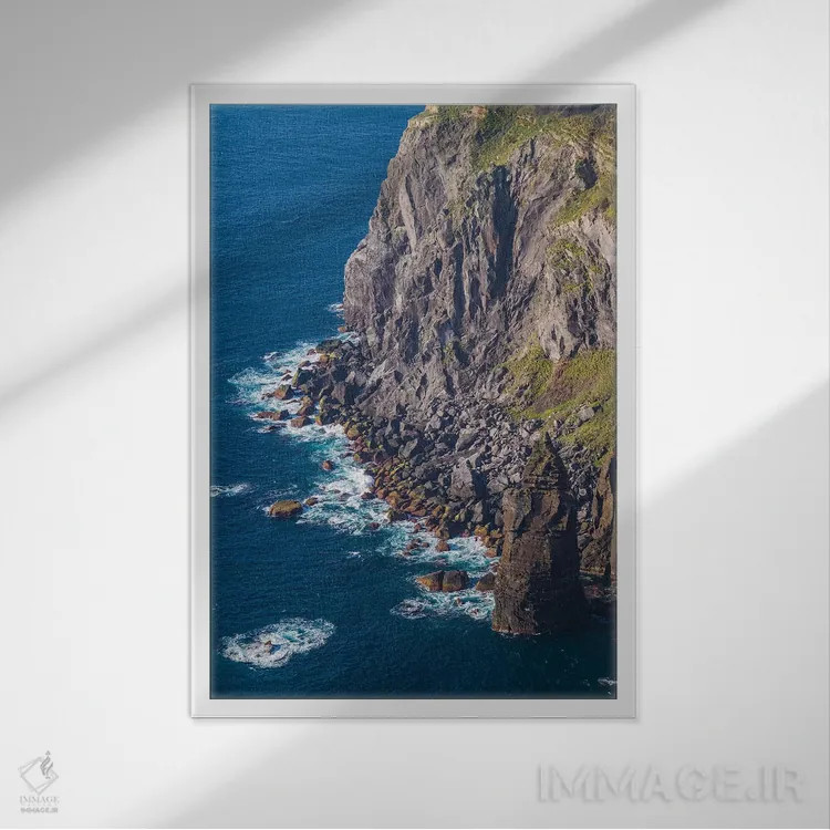 تابلو دکوراتیو Azores, Sao Miguel Island, Ponta do Escalvado, sea cliff… اثر والتر بیبیکوف - نمای قابدار سفید