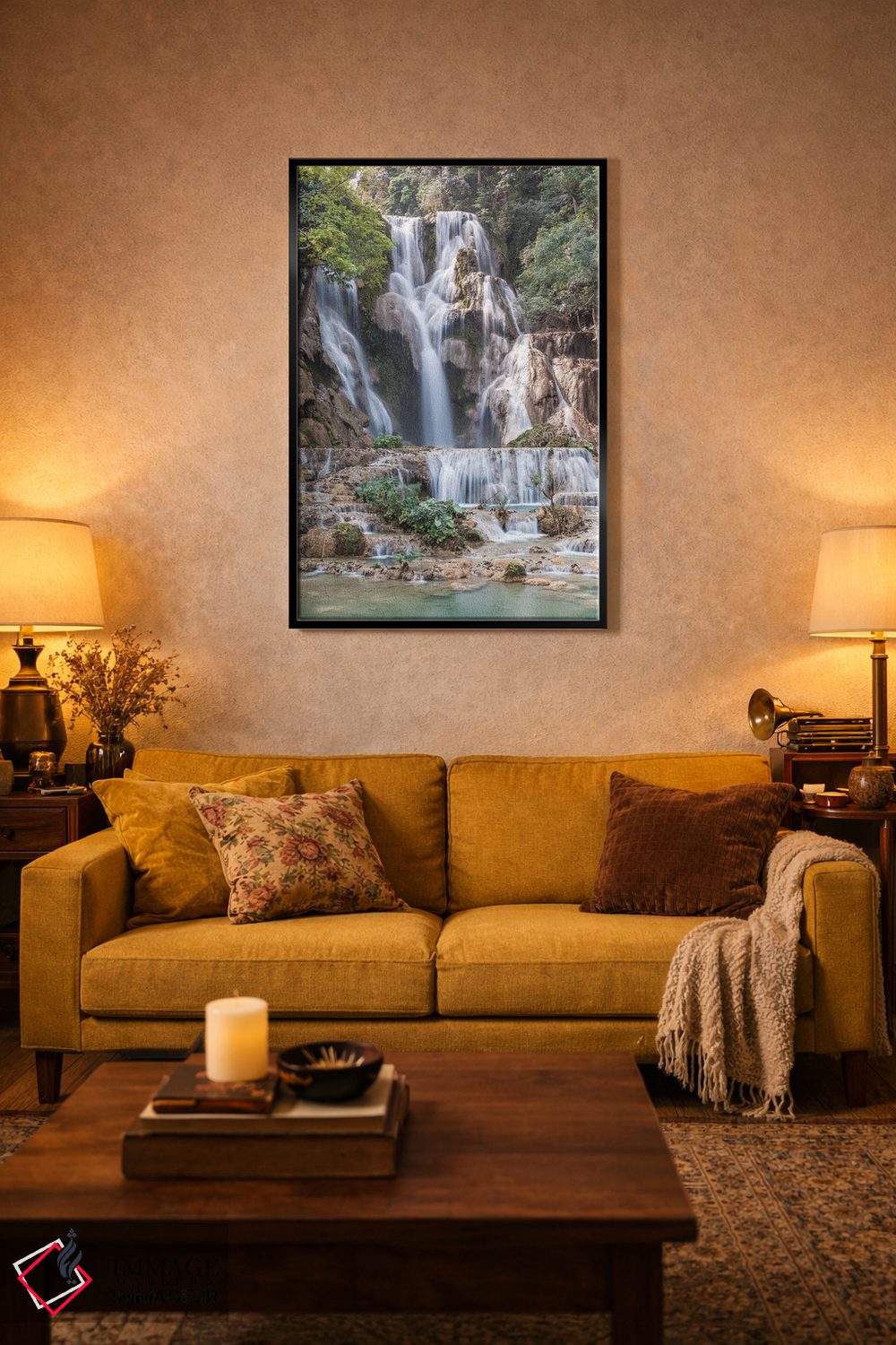 تابلو دکوراتیو Luang Prabang. Tat Kuang Si Waterfall.,لائوس، لوانگ پرابا… اثر والتر بیبیکوف - D4B