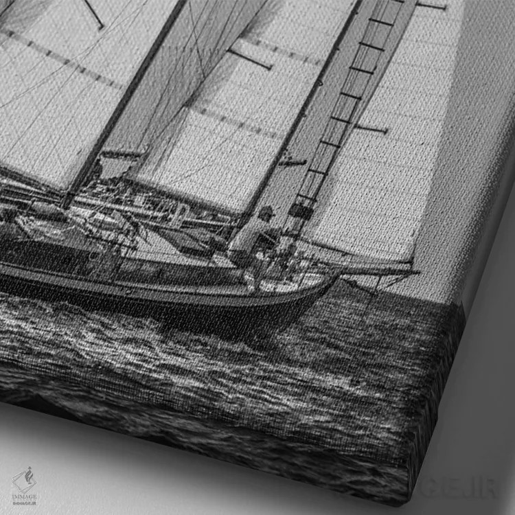 تابلو دکوراتیو Massachusetts, Cape Ann, Gloucester. Gloucester Schooner… اثر والتر بیبیکوف - نمای نزدیک بافت بوم