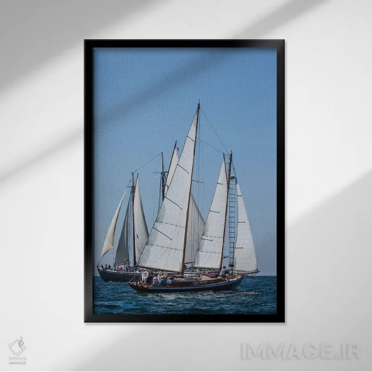 تابلو دکوراتیو Massachusetts, Cape Ann, Gloucester. Gloucester Schooner… اثر والتر بیبیکوف - نمای قابدار مشکی