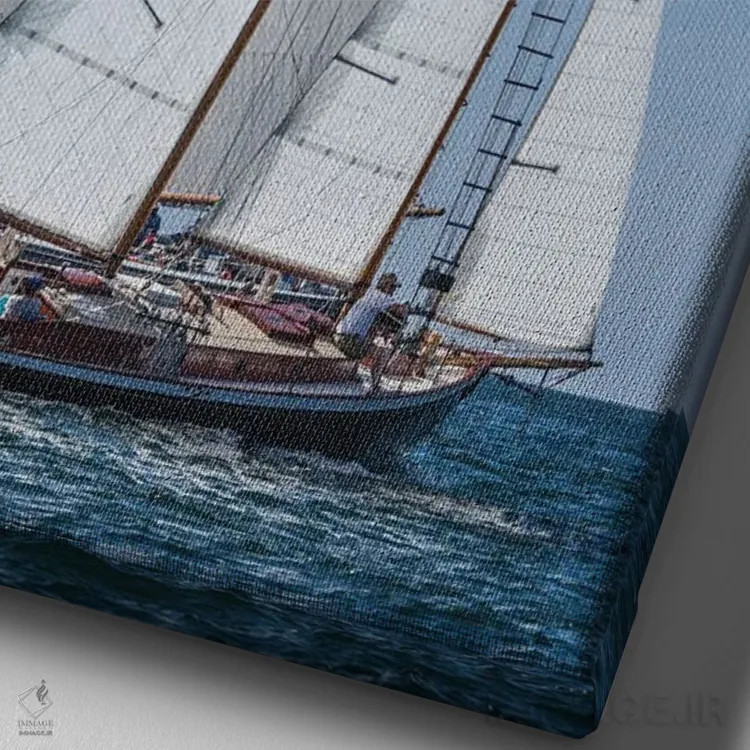 تابلو دکوراتیو Massachusetts, Cape Ann, Gloucester. Gloucester Schooner… اثر والتر بیبیکوف - نمای نزدیک بافت بوم