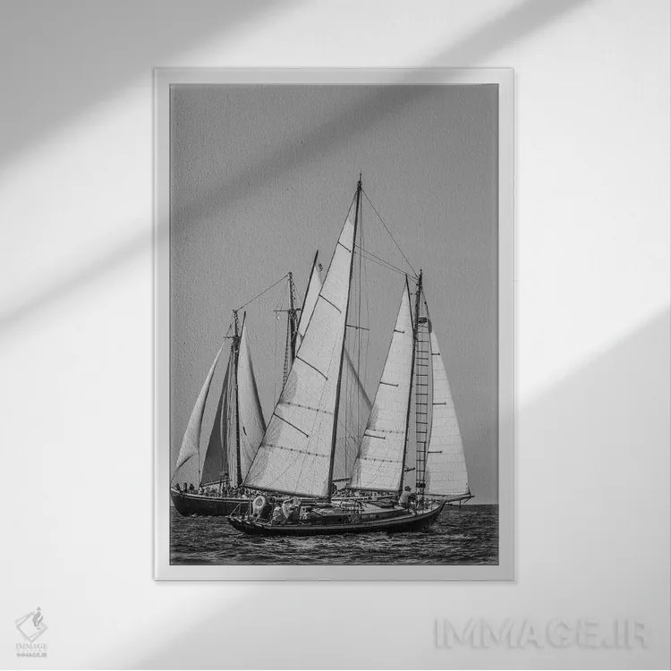 تابلو دکوراتیو Massachusetts, Cape Ann, Gloucester. Gloucester Schooner… اثر والتر بیبیکوف - نمای قابدار سفید