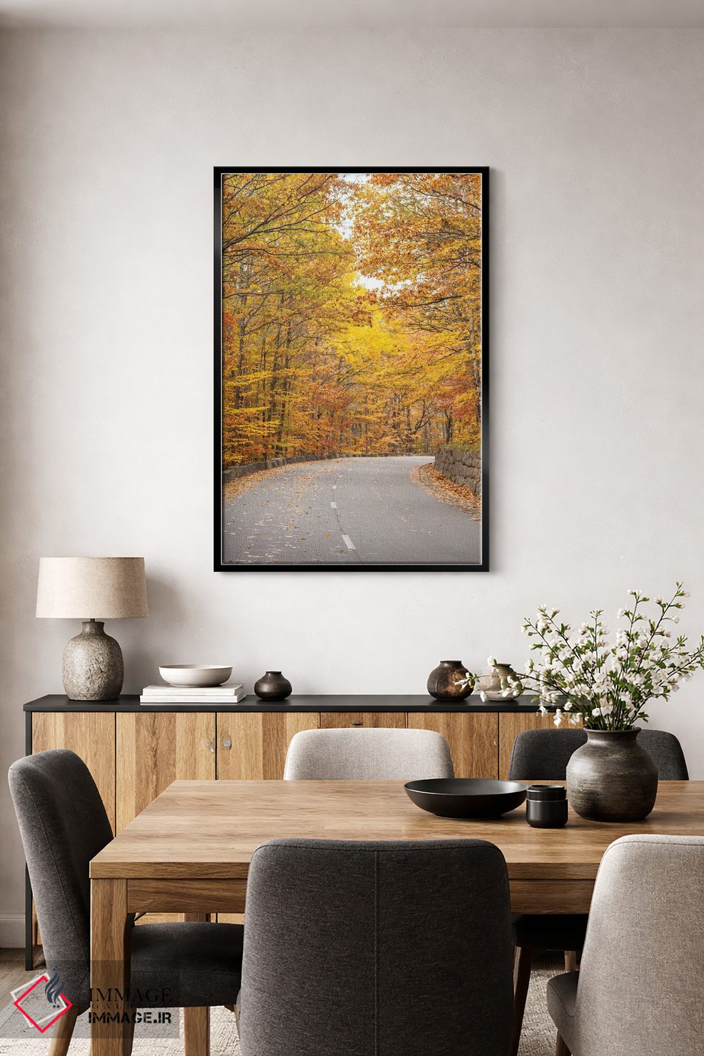 تابلو دکوراتیو Maine, Mt. Desert Island. Acadia National Park road.,آمری… اثر والتر بیبیکوف - D5B