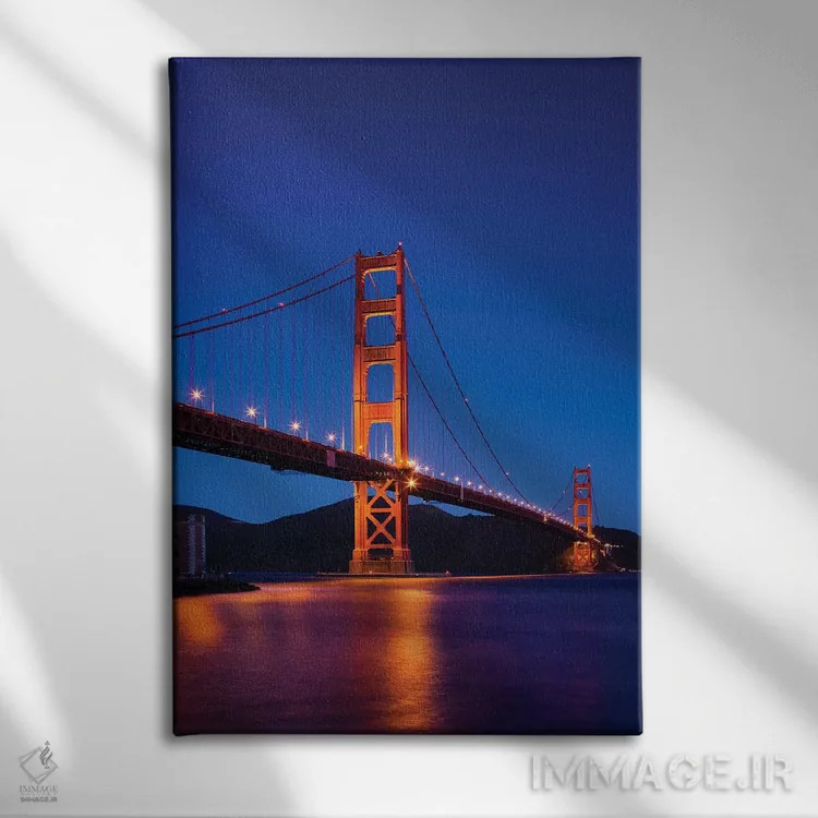 تابلو دکوراتیو San Francisco, California, USA,پل گلدن گیت در شب، سان فرا… اثر والتر بیبیکوف - نمای روبهرو روی دیوار