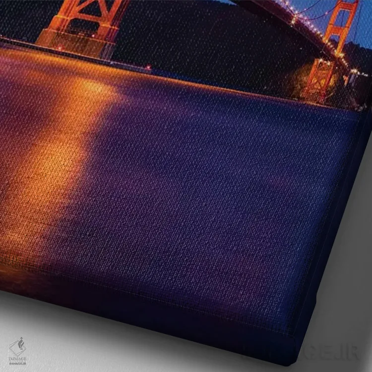 تابلو دکوراتیو San Francisco, California, USA,پل گلدن گیت در شب، سان فرا… اثر والتر بیبیکوف - نمای نزدیک بافت بوم