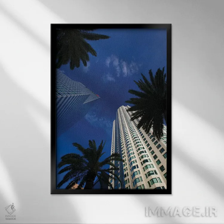 تابلو دکوراتیو US Bank Tower & Citigroup Center , Los Angeles, Californi… اثر والتر بیبیکوف - نمای قابدار مشکی