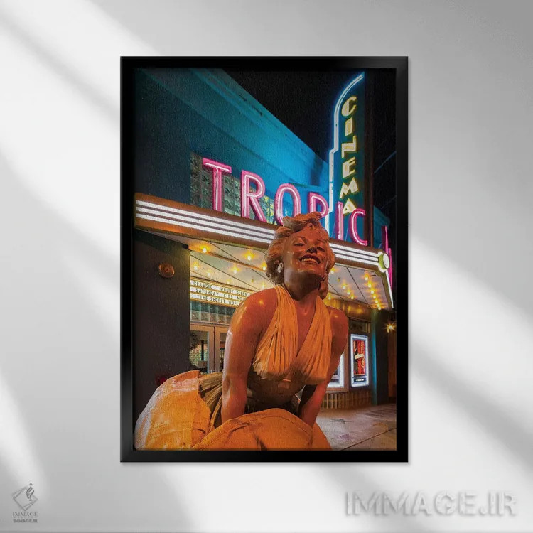 تابلو دکوراتیو Tropic Cinema, Key West, Monroe County, Florida, USA,مجسم… اثر والتر بیبیکوف - نمای قابدار مشکی