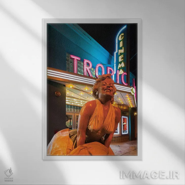 تابلو دکوراتیو Tropic Cinema, Key West, Monroe County, Florida, USA,مجسم… اثر والتر بیبیکوف - نمای قابدار سفید