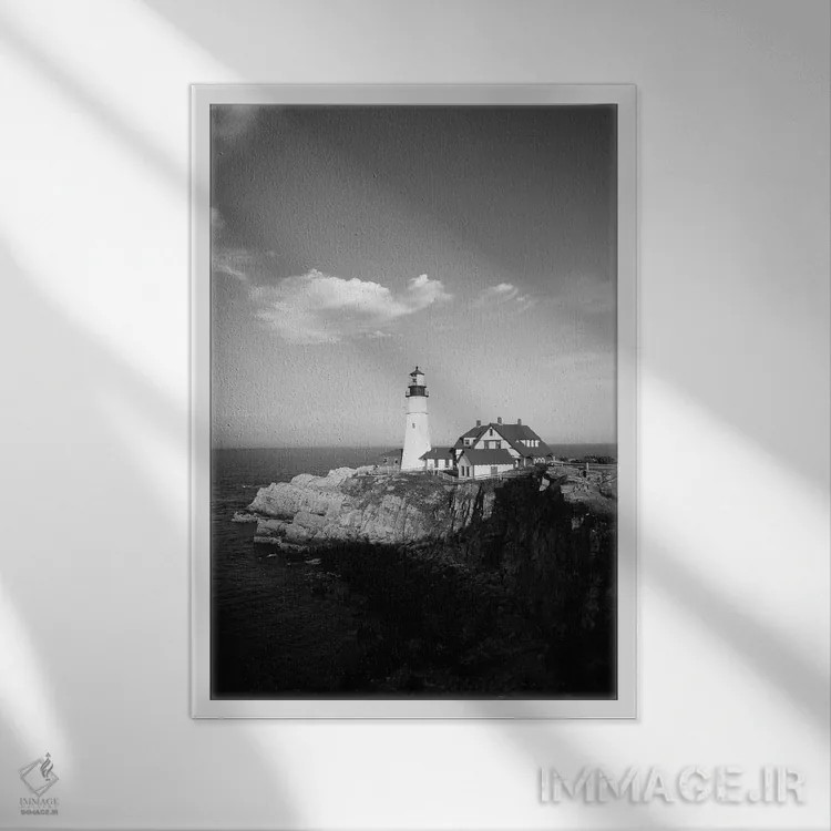 تابلو دکوراتیو Cape Elizabeth, Cumberland County, Maine, USA,فانوس دریای… اثر والتر بیبیکوف - نمای قابدار سفید