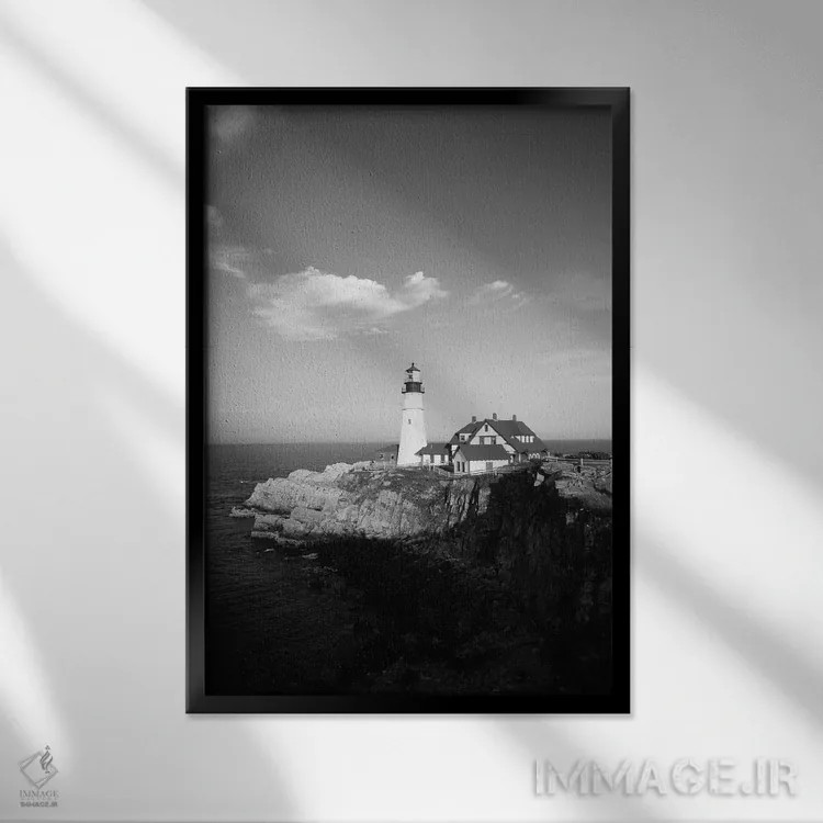 تابلو دکوراتیو Cape Elizabeth, Cumberland County, Maine, USA,فانوس دریای… اثر والتر بیبیکوف - نمای قابدار مشکی