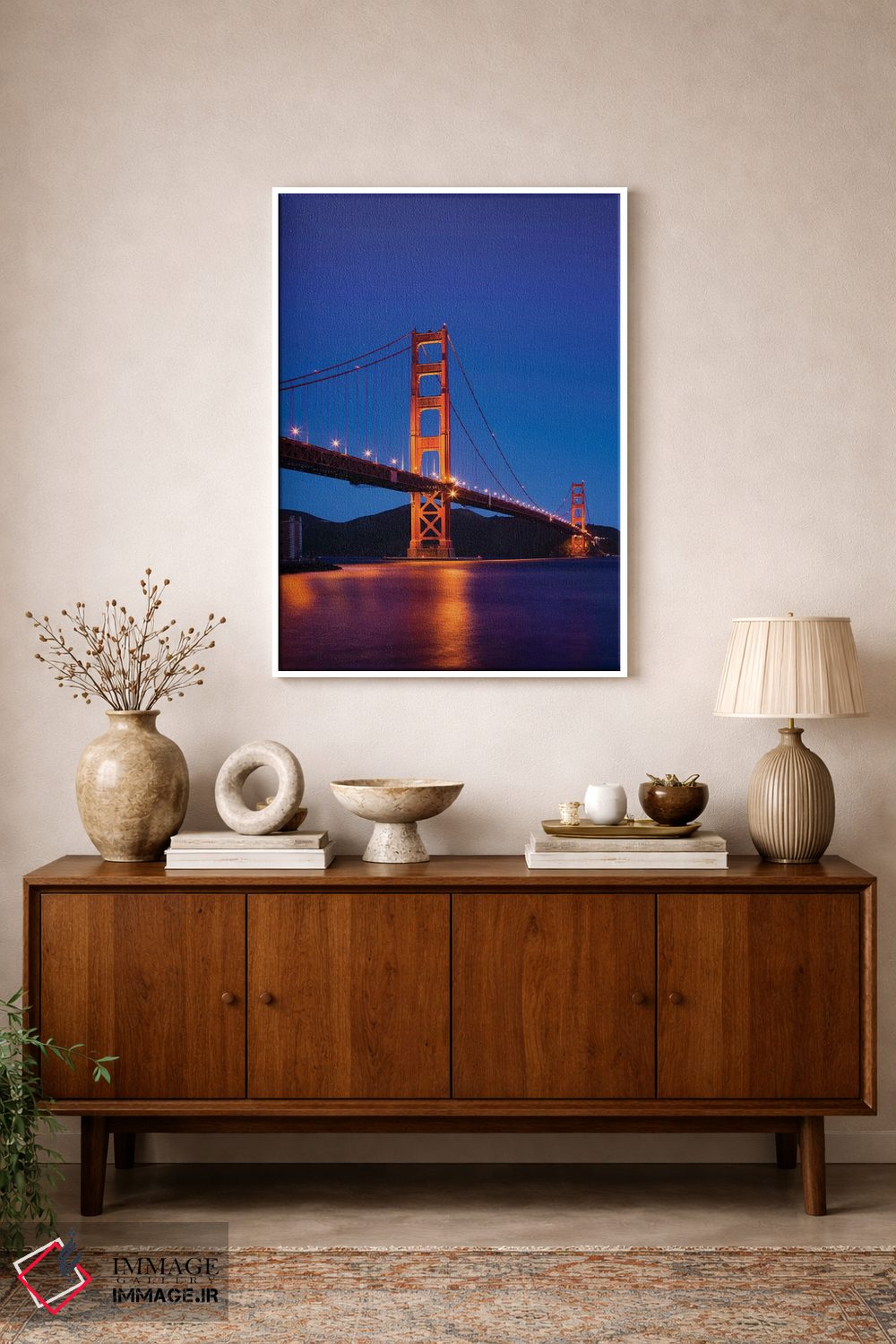 تابلو دکوراتیو San Francisco, California, USA,پل گلدن گیت در شب، سان فرا… اثر والتر بیبیکوف - D1W
