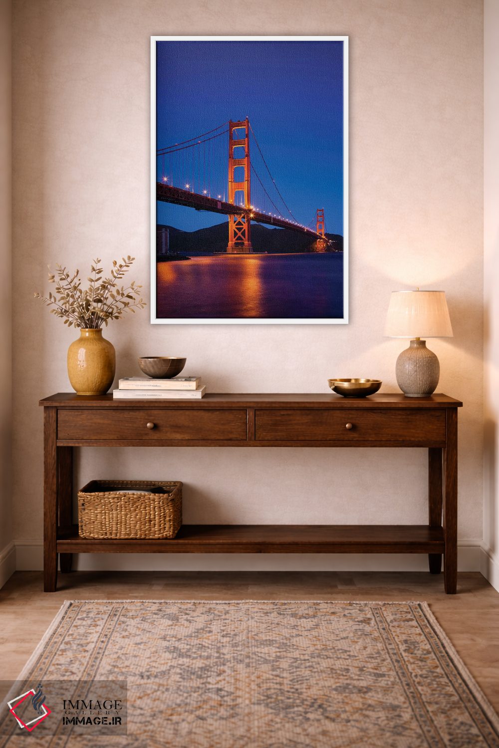 تابلو دکوراتیو San Francisco, California, USA,پل گلدن گیت در شب، سان فرا… اثر والتر بیبیکوف - D3W