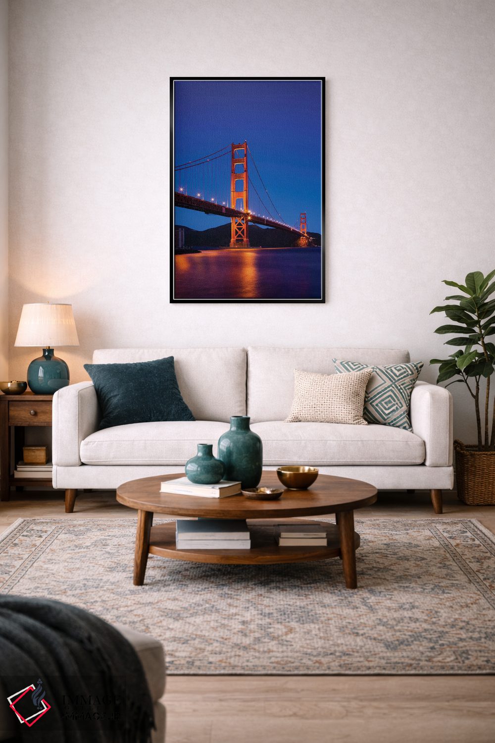تابلو دکوراتیو San Francisco, California, USA,پل گلدن گیت در شب، سان فرا… اثر والتر بیبیکوف - D4B