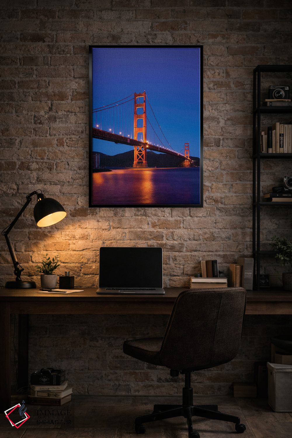 تابلو دکوراتیو San Francisco, California, USA,پل گلدن گیت در شب، سان فرا… اثر والتر بیبیکوف - D5B