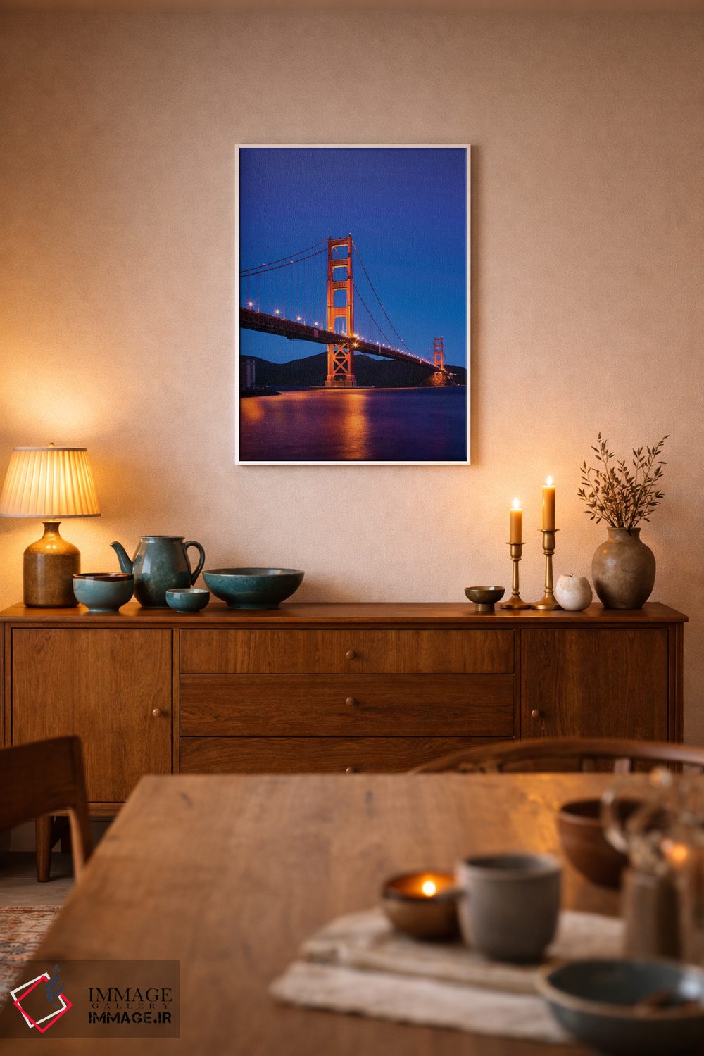تابلو دکوراتیو San Francisco, California, USA,پل گلدن گیت در شب، سان فرا… اثر والتر بیبیکوف - D6W
