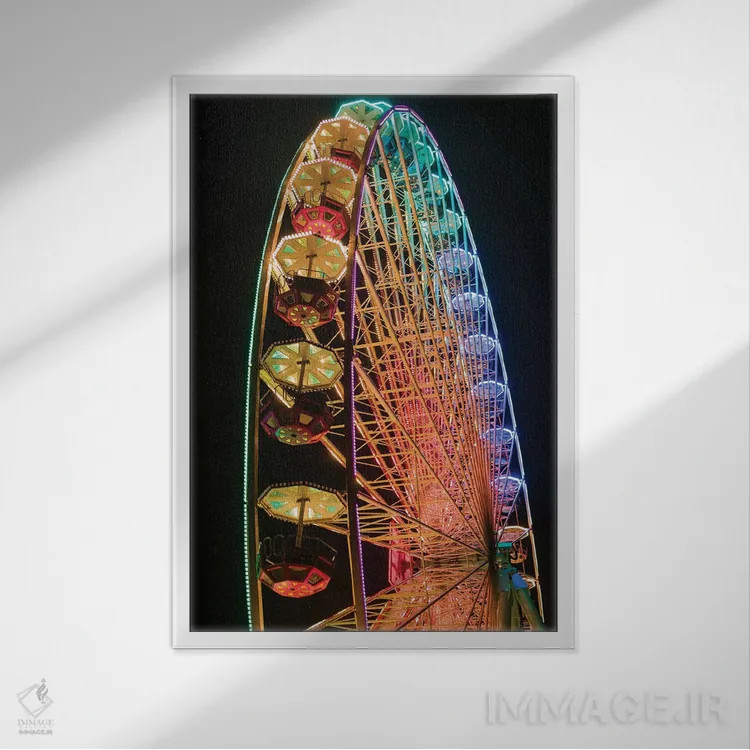 تابلو دکوراتیو Antwerp. Steenplein, Antwerp ferris wheel,بلژیک، آنتورپ.… اثر والتر بیبیکوف - نمای قابدار سفید