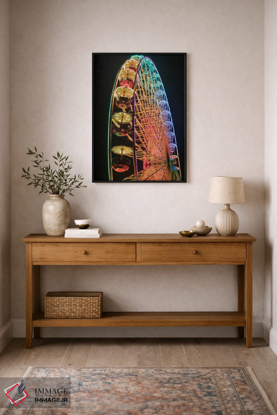 تابلو دکوراتیو Antwerp. Steenplein, Antwerp ferris wheel,بلژیک، آنتورپ.… اثر والتر بیبیکوف - D2B