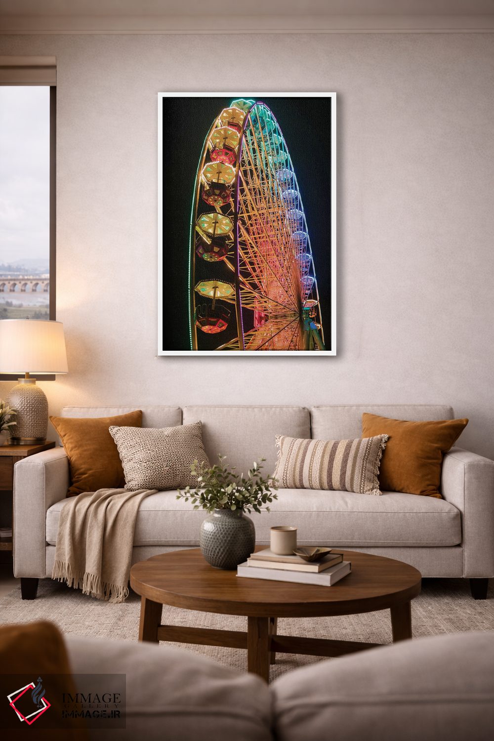 تابلو دکوراتیو Antwerp. Steenplein, Antwerp ferris wheel,بلژیک، آنتورپ.… اثر والتر بیبیکوف - D3W