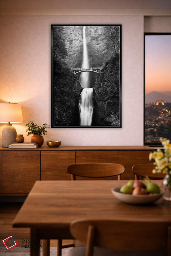 تابلو دکوراتیو Multnomah Falls, Columbia River Gorge, Oregon, USA,پل پیا… اثر والتر بیبیکوف - D3B