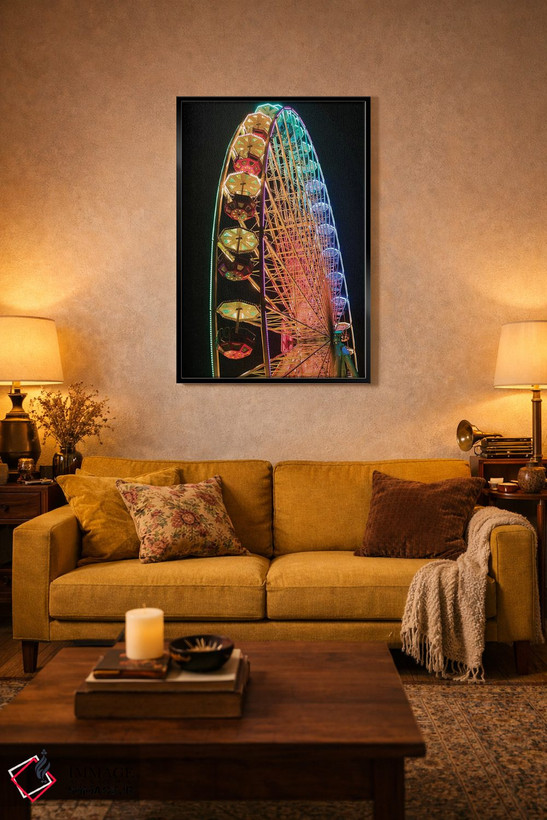 تابلو دکوراتیو Antwerp. Steenplein, Antwerp ferris wheel,بلژیک، آنتورپ.… اثر والتر بیبیکوف - D5B