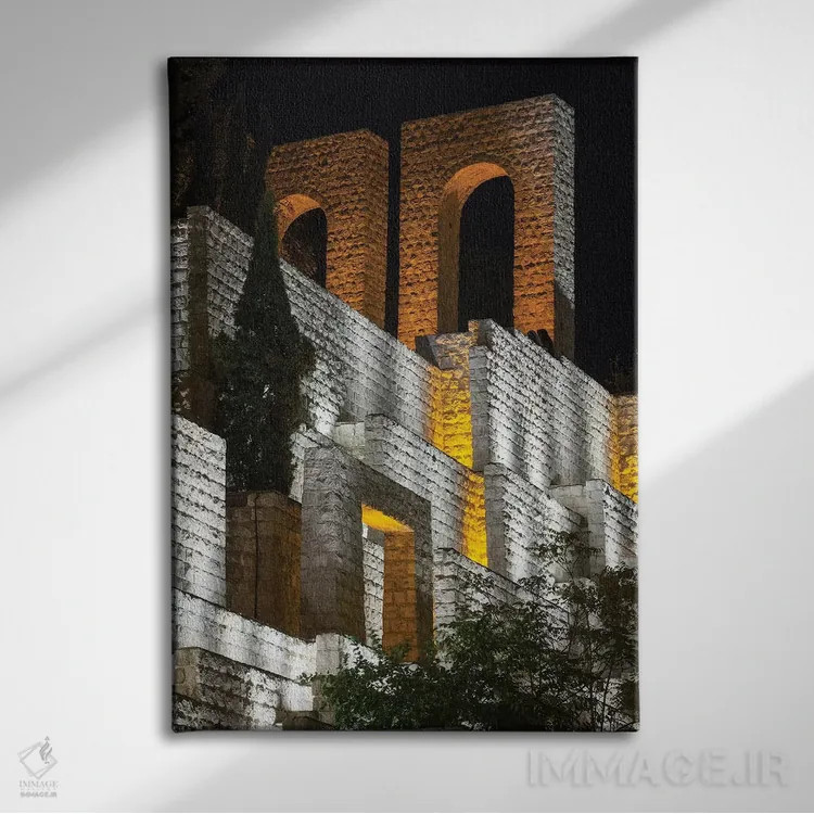 تابلو دکوراتیو Shiraz, Quran Gateway Walls, Evening,ایران، شیراز، دیواره… اثر والتر بیبیکوف - نمای روبهرو روی دیوار